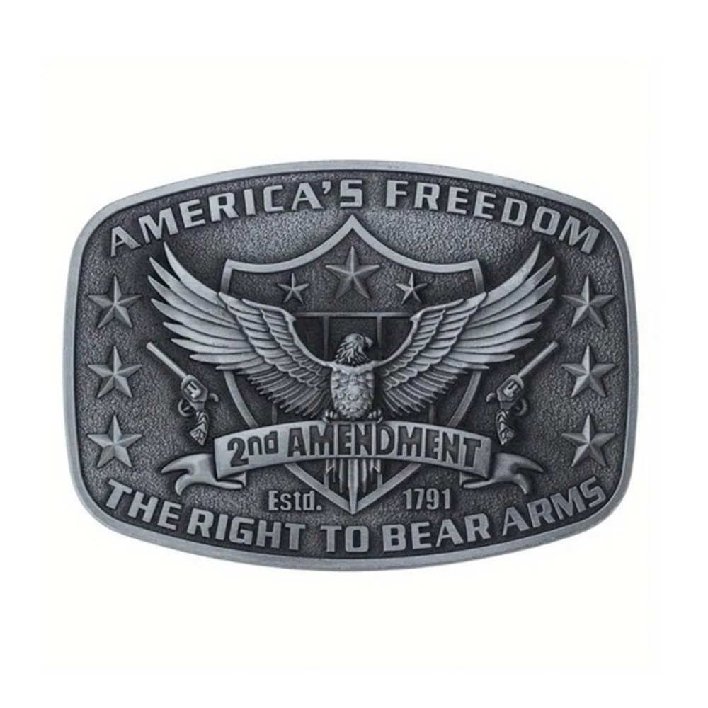 America's Freedom 2nd Amendment Belt Buckle - Silver‎ - New
